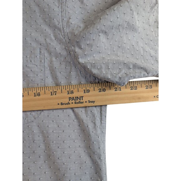 Ezekiel  100% Cotton Button Down Mens Shirt Size M Short Sleeve Silver - Picture 7 of 8